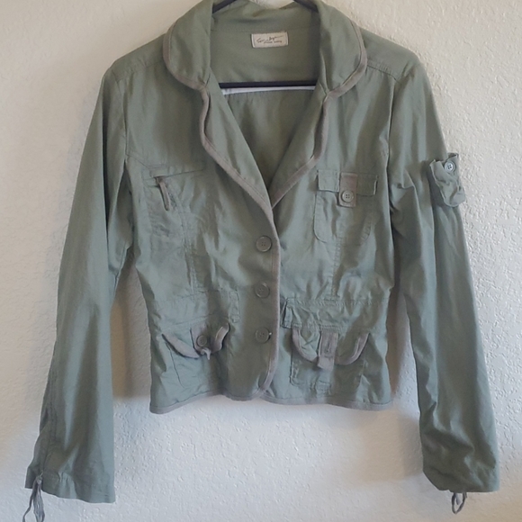 STONE AGE GREEN MILITARY STYLE JACKET SIZE MED - Picture 1 of 6